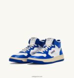 Autry άνδρες δίχρωμα mid sneakers medalist σε δερμάτινο λευκό και prince blue 04FXF24 - Image 2