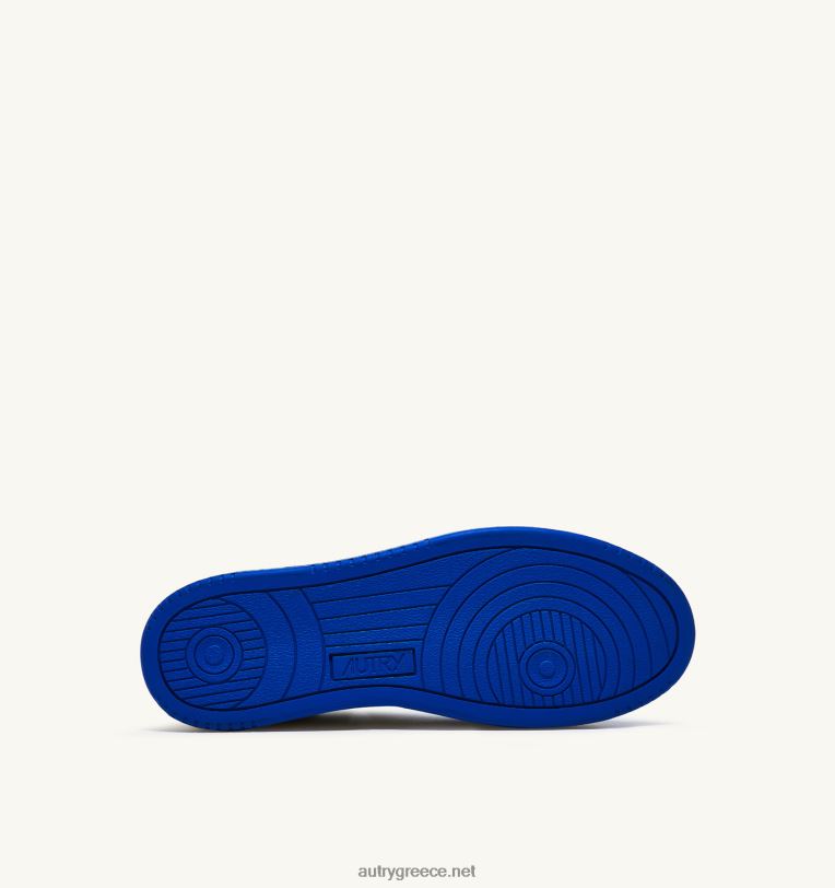 Autry άνδρες δίχρωμα mid sneakers medalist σε δερμάτινο λευκό και prince blue 04FXF24 - Image 4