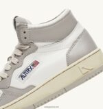 Autry άνδρες δίχρωμα mid sneakers medalist σε δερμάτινο λευκό και vapor τόνο 04FXF27 - Image 6