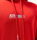 Autry άνδρες εμβληματικό κόκκινο φούτερ με κουκούλα με λογότυπο 04FXF112 - Image 4