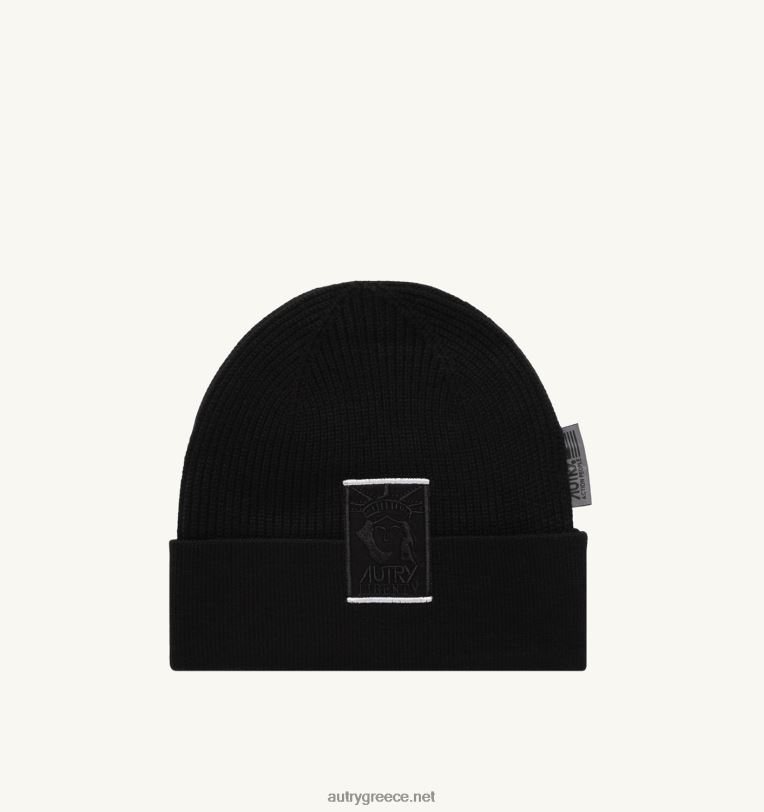 autry_ceaccebdceb4cf81ceb5cf82_cebbcebfceb3cf8ccf84cf85cf80cebf_liberty_patch_beanie_cebaceb1cf80ceadcebbcebf_cebcceb1cf8dcf81cebf.jpg Autry άνδρες λογότυπο liberty patch beanie καπέλο μαύρο 04FXF142 - Image 1