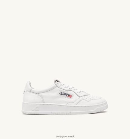 Autry άνδρες Ολυμπιονίκης χαμηλό sneaker από οπτικό λευκό δέρμα κατσίκας 04FXF1