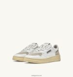 Autry άνδρες Ολυμπιονίκης χαμηλό sneaker σε καστόρι και pelle bianco e sand 04FXF61 - Image 2