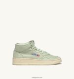 Autry άνδρες Ολυμπιονίκης mid sneakers σε απαλό δέρμα κατσίκας cel green 04FXF45