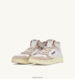 Autry άνδρες Ολυμπιονίκης mid sneakers σε λευκό δέρμα κατσίκας και σουέτ 04FXF38 - Image 2