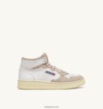 Autry άνδρες Ολυμπιονίκης mid sneakers σε λευκό δέρμα κατσίκας και σουέτ 04FXF38