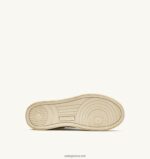 Autry άνδρες σούπερ vintage χαμηλά sneakers σε κιτρινωπό αποτέλεσμα δέρμα λευκό και πορτοκαλί 04FXF65 - Image 4