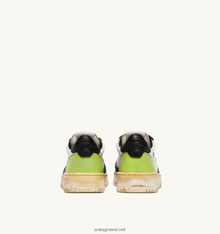 Autry άνδρες σούπερ vintage χαμηλό sneaker σε λευκό μαύρο και πράσινο δέρμα 04FXF31 - Image 3