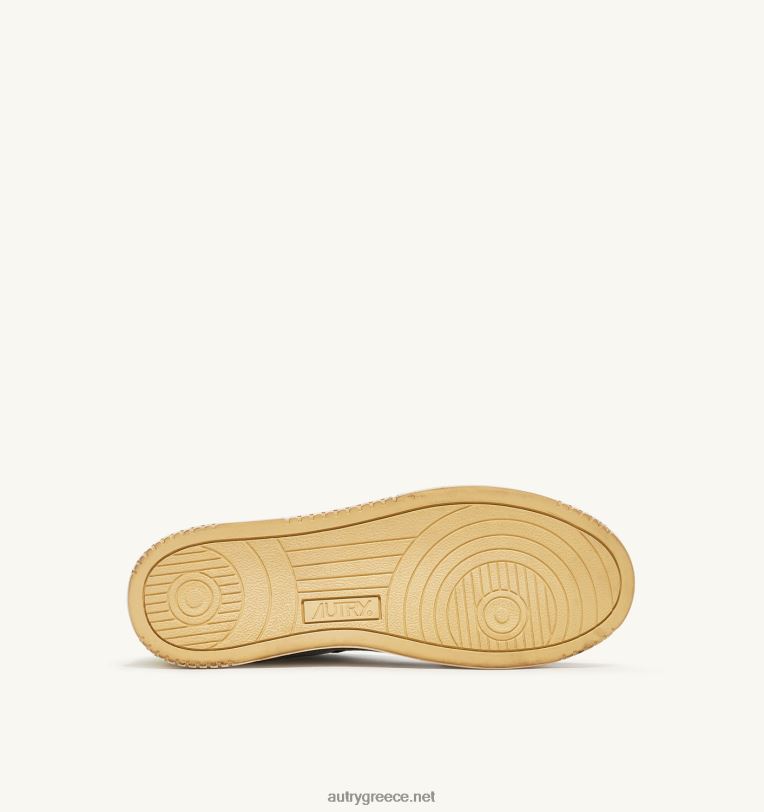 Autry άνδρες σούπερ vintage χαμηλό sneaker σε λευκό μαύρο και πράσινο δέρμα 04FXF31 - Image 4