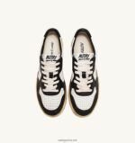 Autry άνδρες σούπερ vintage χαμηλό sneaker σε λευκό μαύρο και πράσινο δέρμα 04FXF31 - Image 5