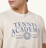 Autry άνδρες Τ-shirt με λαιμόκοψη σε λευκό ιβουάρ 04FXF106 - Image 3