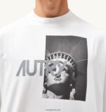 Autry άνδρες liberty photo crew λαιμόκοψη μπλουζάκι λευκό 04FXF111 - Image 4