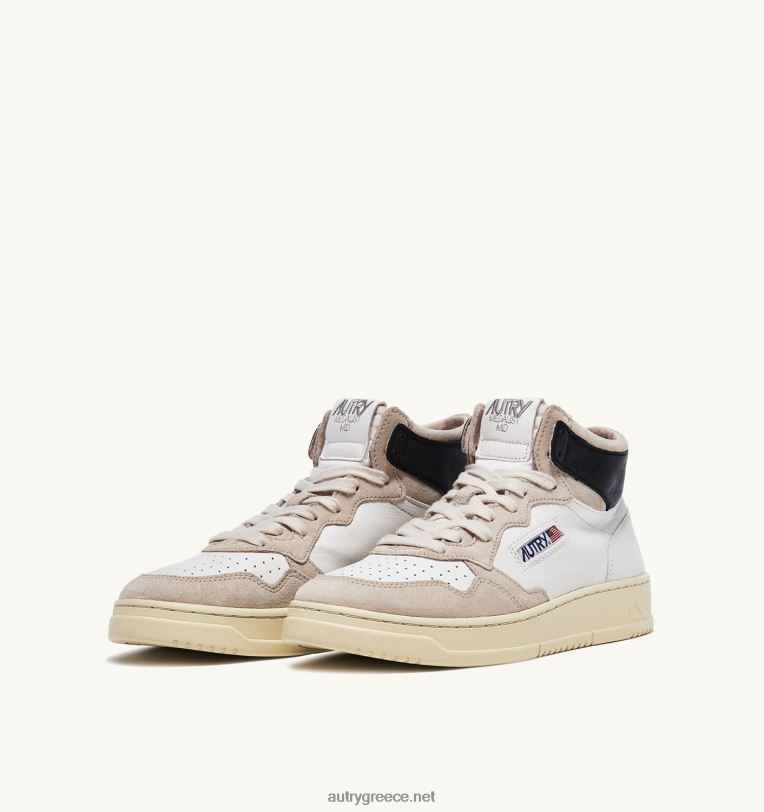 Autry άνδρες medalist mid sneakers σε δέρμα και σουέτ λευκό μαύρο 04FXF37 - Image 2