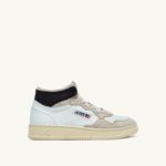 Autry άνδρες medalist mid sneakers σε δέρμα και σουέτ λευκό μαύρο 04FXF37