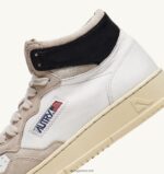 Autry άνδρες medalist mid sneakers σε δέρμα και σουέτ λευκό μαύρο 04FXF37 - Image 6