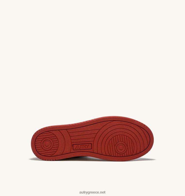 Autry άνδρες medalist mid sneakers σε λευκό και κόκκινο δέρμα 04FXF23 - Image 4