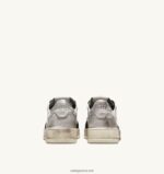 Autry άνδρες super vintage χαμηλά sneakers σε δερμάτινο λευκό μαύρο και ασημί 04FXF29 - Image 3