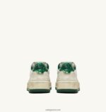 Autry άνδρες super vintage χαμηλά sneakers σε δερμάτινο λευκό ιβουάρ και πράσινο 04FXF64 - Image 3