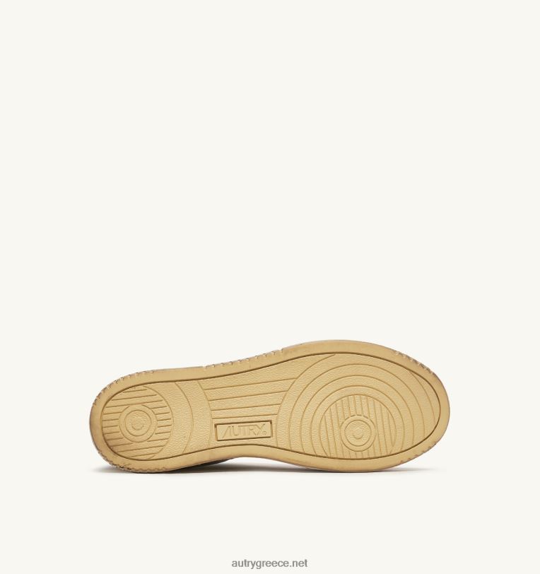Autry άνδρες super vintage χαμηλά sneakers σε δερμάτινο λευκό πορτοκαλί και στρατιωτικό τόνο 04FXF32 - Image 4