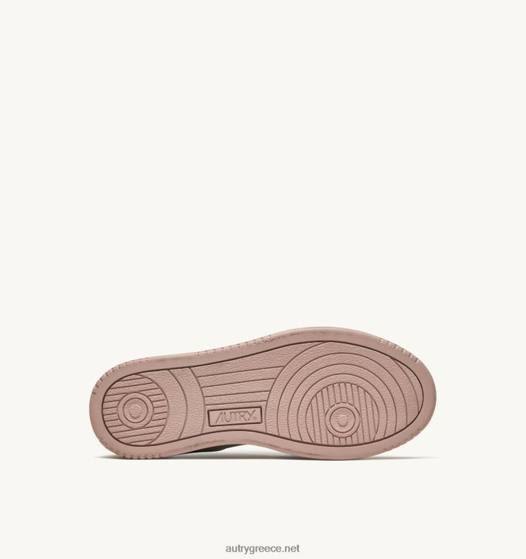 Autry άνδρες super vintage χαμηλά sneakers σε δερμάτινο λευκό καφέ και ροζ 04FXF63 - Image 4