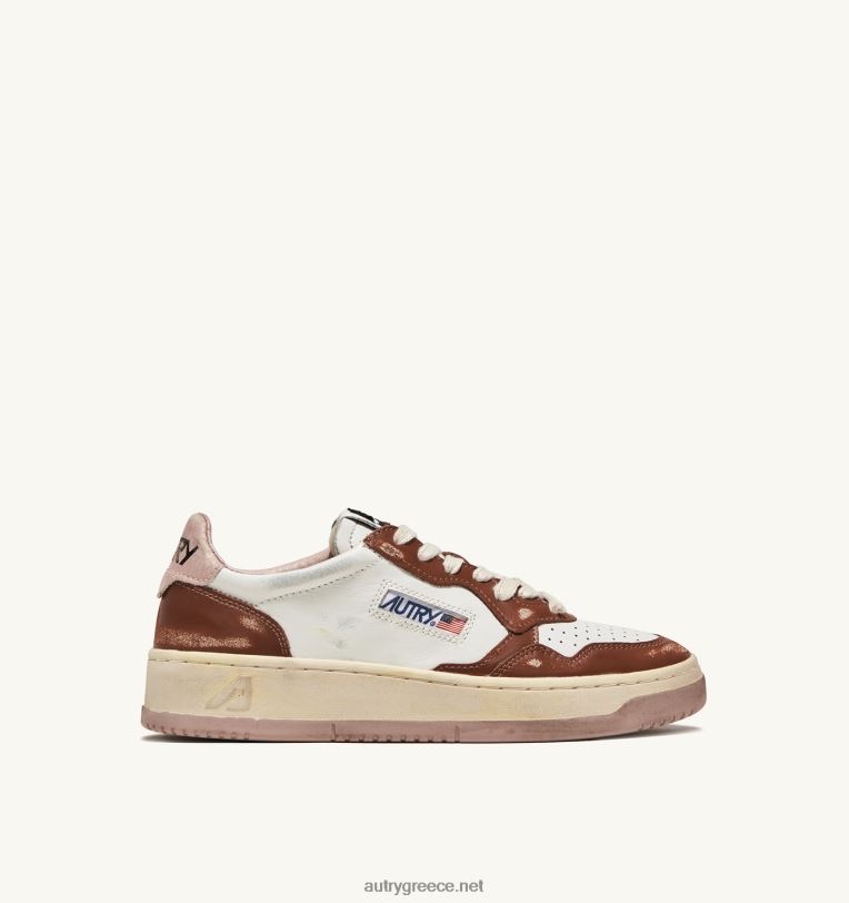 autry_ceaccebdceb4cf81ceb5cf82_super_vintage_cf87ceb1cebcceb7cebbceac_sneakers_cf83ceb5_ceb4ceb5cf81cebcceaccf84ceb9cebdcebf_cebbce.jpg Autry άνδρες super vintage χαμηλά sneakers σε δερμάτινο λευκό καφέ και ροζ 04FXF63 - Image 1