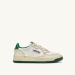 Autry άνδρες super vintage χαμηλά sneakers σε δερμάτινο λευκό ιβουάρ και πράσινο 04FXF64