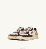Autry άνδρες super vintage χαμηλό sneaker σε λευκό καφέ και μελί δέρμα 04FXF30 - Image 2