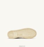Autry άνδρες super vintage χαμηλό sneaker σε λευκό καφέ και μελί δέρμα 04FXF30 - Image 4