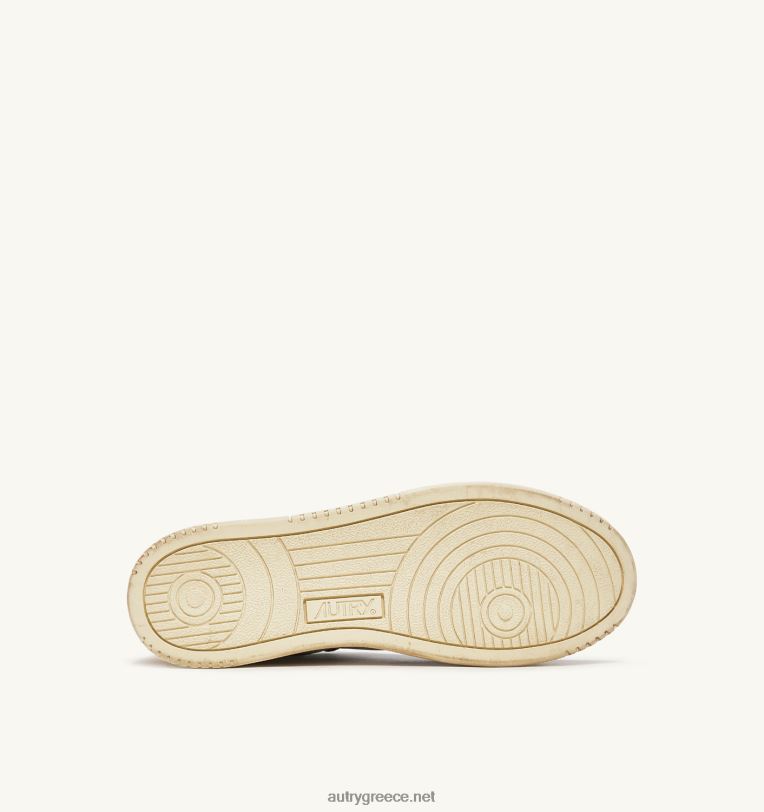 Autry άνδρες super vintage χαμηλό sneaker σε λευκό καφέ και μελί δέρμα 04FXF30 - Image 4