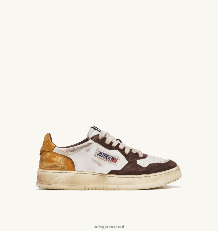 autry_ceaccebdceb4cf81ceb5cf82_super_vintage_cf87ceb1cebcceb7cebbcf8c_sneaker_cf83ceb5_cebbceb5cf85cebacf8c_cebaceb1cf86cead_cebace.jpg Autry άνδρες super vintage χαμηλό sneaker σε λευκό καφέ και μελί δέρμα 04FXF30 - Image 1