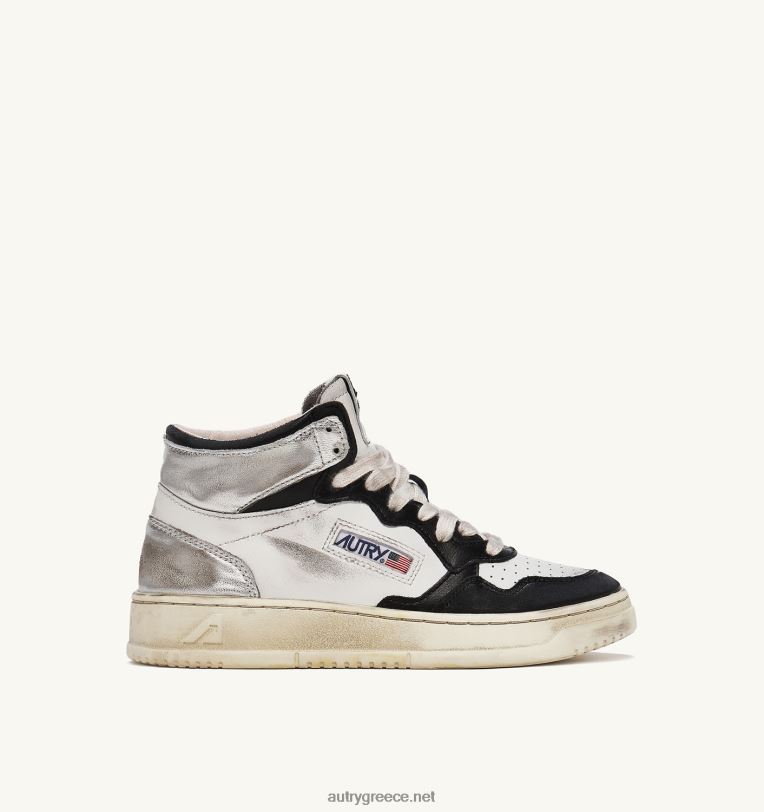 autry_ceaccebdceb4cf81ceb5cf82_super_vintage_mid_sneakers_cf83ceb5_ceb4ceb5cf81cebcceaccf84ceb9cebdcebf_cebbceb5cf85cebacf8c_cebcceb.jpg Autry άνδρες super vintage mid sneakers σε δερμάτινο λευκό μαύρο και ασημί 04FXF35 - Image 1