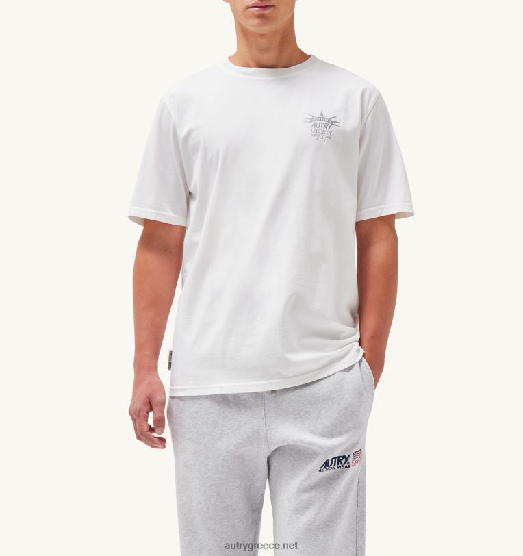 autry_ceaccebdceb4cf81ceb5cf82_t_shirt_cebcceb5_cebbceb1ceb9cebccf8ccebacebfcf88ceb7_liberty_print_crew_cebbceb5cf85cebacf8c_04fxf117.jpg Autry άνδρες T-shirt με λαιμόκοψη liberty print crew λευκό 04FXF117 - Image 1