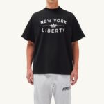 Autry άνδρες T-shirt με λαιμόκοψη liberty print crew μαύρο 04FXF115