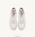 Autry γυναίκες ανοιχτά χαμηλά sneakers σε δέρμα και σουέντ λευκό 04FXF264 - Image 5