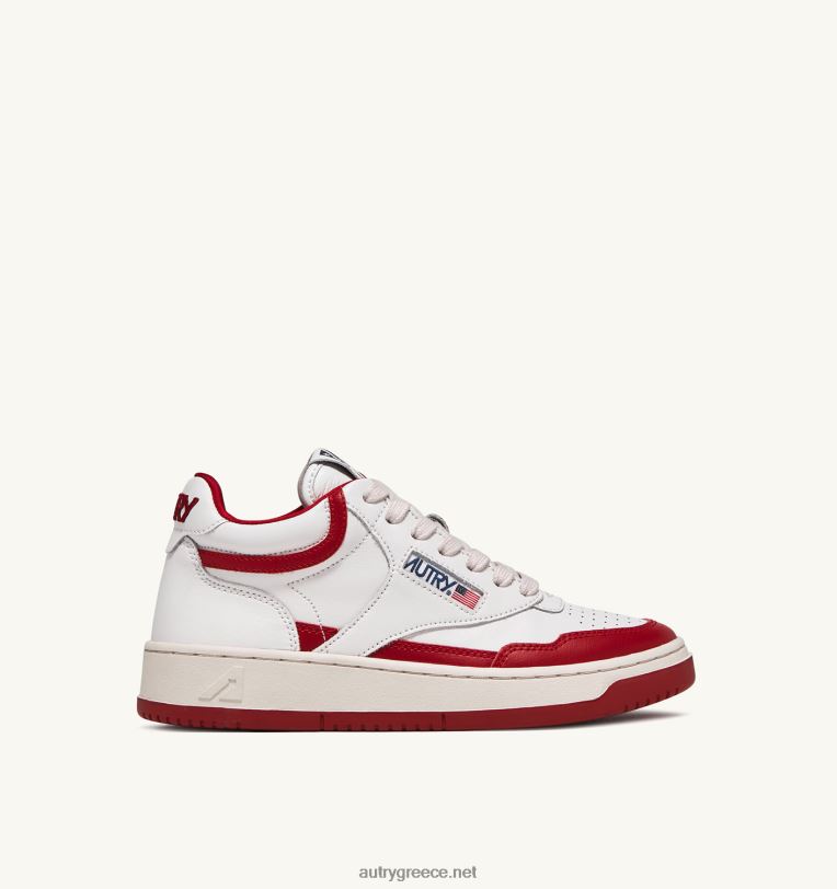 autry_ceb3cf85cebdceb1ceafcebaceb5cf82_ceb1cebdcebfceb9cf87cf84ceac_mid_sneakers_cf83ceb5_cebbceb5cf85cebacf8c_cebaceb1ceb9_ceba.jpg Autry γυναίκες ανοιχτά mid sneakers σε λευκό και κόκκινο δέρμα 04FXF263 - Image 1