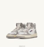 Autry γυναίκες δίχρωμα mid sneakers medalist σε δερμάτινο λευκό και vapor τόνο 04FXF236 - Image 2