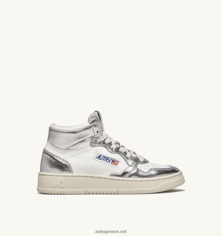 autry_ceb3cf85cebdceb1ceafcebaceb5cf82_ceb4ceafcf87cf81cf89cebcceb1_mid_sneakers_medalist_cf83ceb5_ceb4ceb5cf81cebcceaccf84ceb9ceb.jpg Autry γυναίκες δίχρωμα mid sneakers medalist σε δερμάτινο λευκό και ασημί 04FXF238 - Image 1