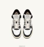Autry γυναίκες δίχρωμα mid sneakers medalist σε δερμάτινο λευκό και μαύρο 04FXF187 - Image 5