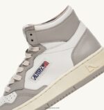 Autry γυναίκες δίχρωμα mid sneakers medalist σε δερμάτινο λευκό και vapor τόνο 04FXF236 - Image 6
