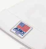Autry γυναίκες λογότυπο patch beanie καπέλο λευκό 04FXF138 - Image 3