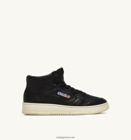 Autry γυναίκες Ολυμπιονίκης μεσαία αθλητικά παπούτσια σε απαλό μαύρο δέρμα κατσίκας 04FXF227