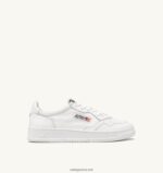 Autry γυναίκες Ολυμπιονίκης χαμηλό sneaker από οπτικό λευκό δέρμα κατσίκας 04FXF158