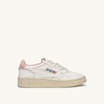 Autry γυναίκες Ολυμπιονίκης χαμηλό sneaker σε pelle morbida di capra e spugna bianco e πούδρα 04FXF223