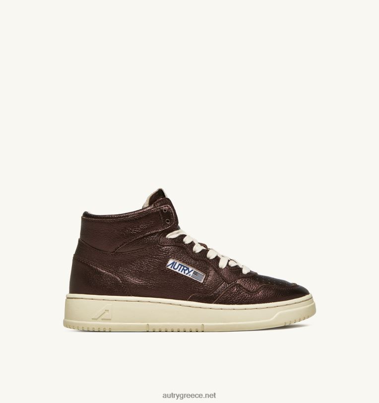 autry_ceb3cf85cebdceb1ceafcebaceb5cf82_cebfcebbcf85cebccf80ceb9cebfcebdceafcebaceb7cf82_mid_sneakers_cf83ceb5_ceadceb2ceb5cebdc.jpg Autry γυναίκες Ολυμπιονίκης mid sneakers σε έβενο καφέ πλαστικοποιημένο δέρμα κατσίκας 04FXF210 - Image 1