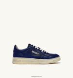 Autry γυναίκες Ολυμπιονίκης mid sneakers σε πλαστικοποιημένο μπλε δέρμα κατσίκας 04FXF208