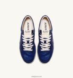 Autry γυναίκες Ολυμπιονίκης mid sneakers σε πλαστικοποιημένο μπλε δέρμα κατσίκας 04FXF208 - Image 5
