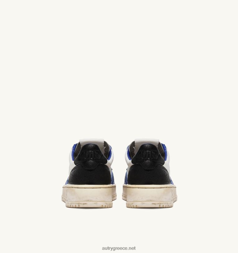 Autry γυναίκες σούπερ vintage χαμηλά sneakers σε δερμάτινο λευκό μπλε και μαύρο 04FXF200 - Image 3