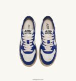 Autry γυναίκες σούπερ vintage χαμηλά sneakers σε δερμάτινο λευκό μπλε και μαύρο 04FXF200 - Image 5