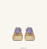Autry γυναίκες σούπερ vintage χαμηλά sneakers σε κιτρινωπό εφέ δέρμα λευκό και λεβάντα 04FXF267 - Image 3