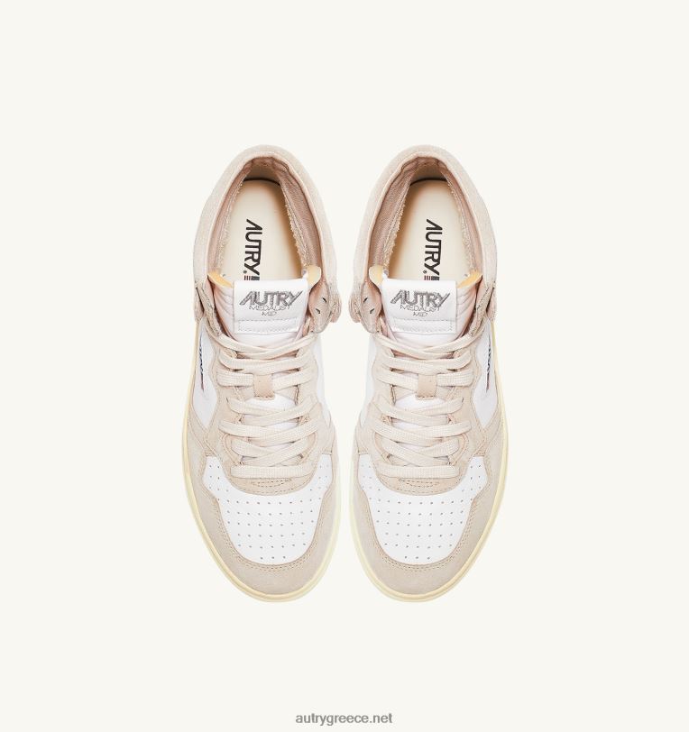 Autry γυναίκες medalist mid sneakers σε δέρμα και σουέντ λευκό 04FXF232 - Image 5